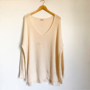 Free People | Waffle Knit Thermal Cream Sweater